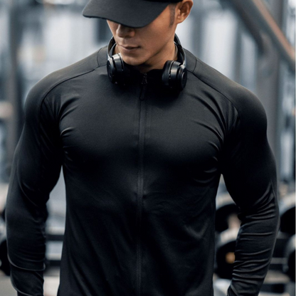 Leisure Slim-fit T-shirt Long-sleeve Zipper